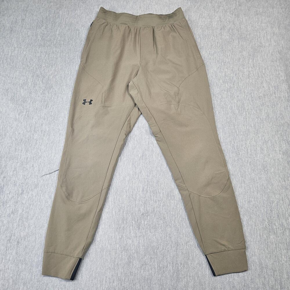Under Armour Unstoppable Jogger Pants Mens Medium Green Stretch Elastic Waist